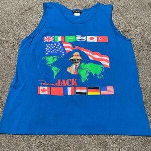 Vintage Panama Jack Flying Colors Tank Top XL Mens Blue Flag Graphic